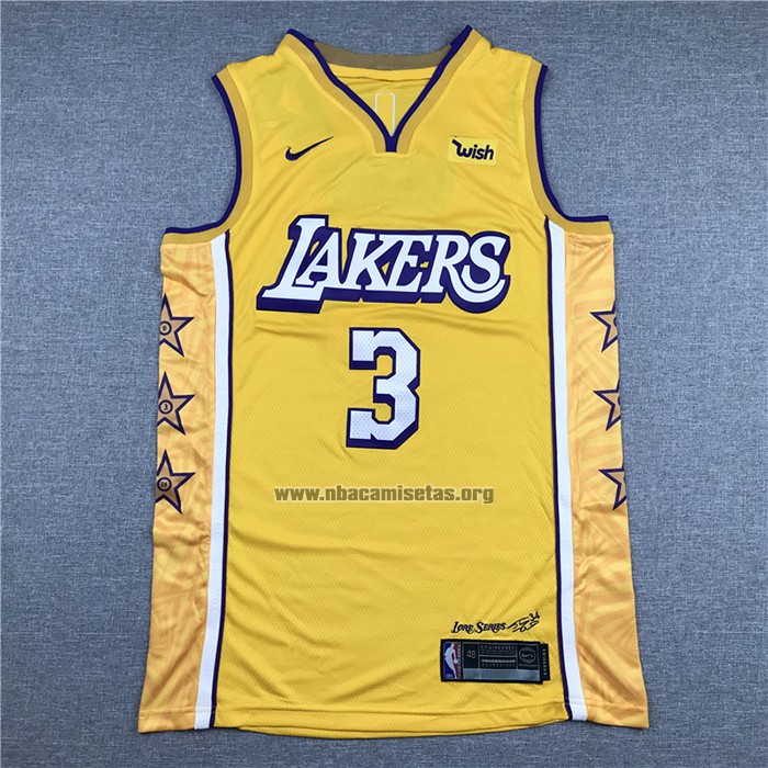 Camiseta Los Angeles Lakers Anthony Davis NO 3 Ciudad 2019-20 Amarillo